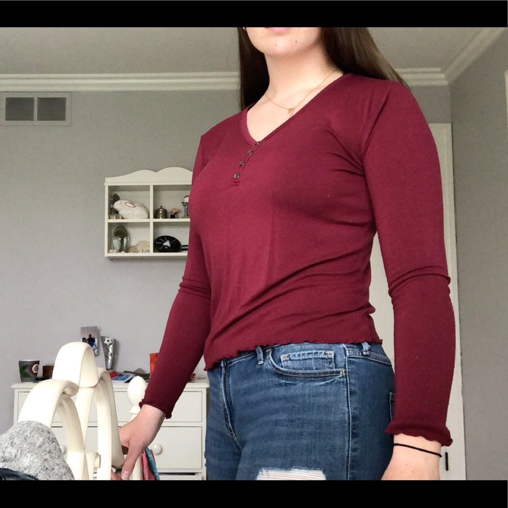 Pink rose red top